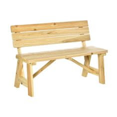 Aga Lesena vrtna klop 116x56x80 cm Naravna