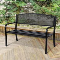 Aga Kovinska vrtna klop 127x60x87 cm Črna