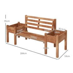 Aga Vrtna klop s koriti 184x59x95 cm