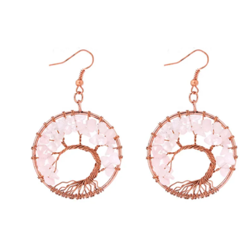 Flor de Cristal Uhani Casia bakrov - Roženič - Uhani z kamni