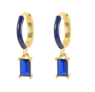 Flor de Cristal Uhani Gianina modra - Uhani s kristali