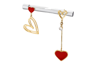 Flor de Cristal Uhani Otro corazón - rdeča