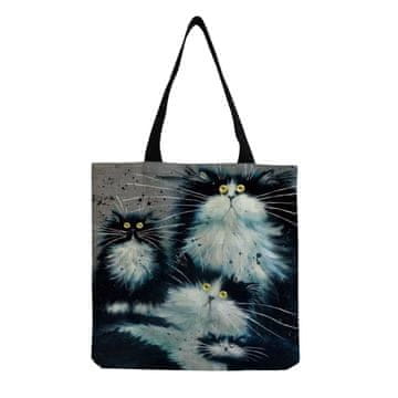 Flor de Cristal Platnena torba čez ramo Črne mačke