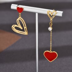 Flor de Cristal Uhani Otro corazón - rdeča