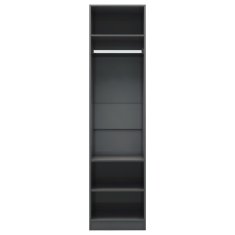 Vidaxl Garderobna omara visok sijaj siva 50x50x200 cm iverna plošča