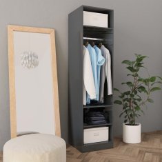 Vidaxl Garderobna omara visok sijaj siva 50x50x200 cm iverna plošča