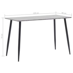 Vidaxl Jedilna miza siva 120x60x75 cm mediapan