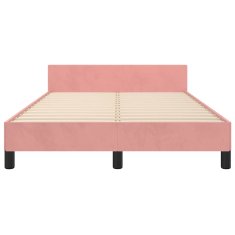 Vidaxl Posteljni okvir z vzglavjem brez vzmetnice roza 120x200cm žamet