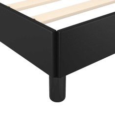 Vidaxl Posteljni okvir z vzglavjem brez vzmetnice črn 120x200 cm
