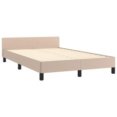 Vidaxl Posteljni okvir z vzglavjem brez vzmetnice kapučino 120x200 cm