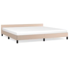 Vidaxl Posteljni okvir z vzglavjem brez vzmetnice kapučino 200x200 cm
