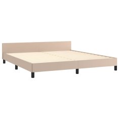 Vidaxl Posteljni okvir z vzglavjem brez vzmetnice kapučino 180x200 cm