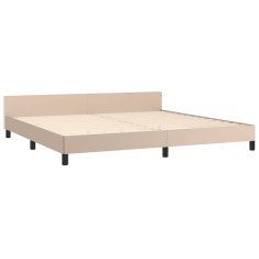 Vidaxl Posteljni okvir z vzglavjem brez vzmetnice kapučino 200x200 cm