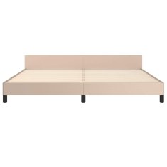 Vidaxl Posteljni okvir z vzglavjem brez vzmetnice kapučino 200x200 cm