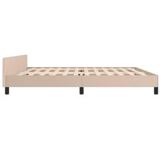 Vidaxl Posteljni okvir z vzglavjem brez vzmetnice kapučino 200x200 cm