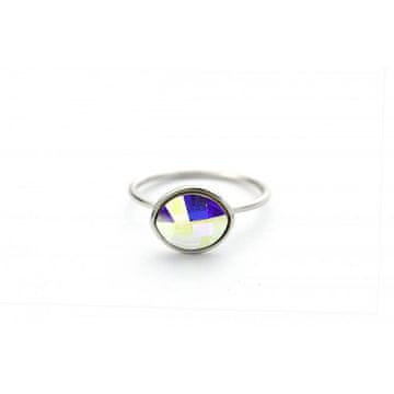 Flamenco Mystique Prstan Swarovski Crystal, Velikost US6 EU11, Nerjaveče jeklo prevlečeno z 18-karatnim belim zlatom