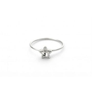 Flamenco Mystique Prstan Swarovski Crystal, Velikost US6 EU11, Nerjaveče jeklo prevlečeno s 18-karatnim belim zlatom