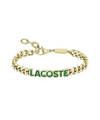 Lacoste Pozlačena moška jeklena zapestnica Script 2040477