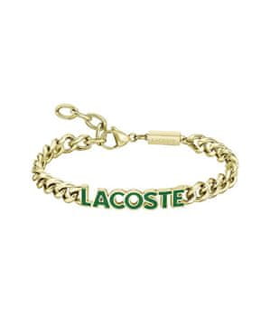 Lacoste Pozlačena moška jeklena zapestnica Script 2040477