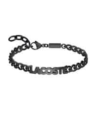 Lacoste Črna moška jeklena zapestnica Script 2040478