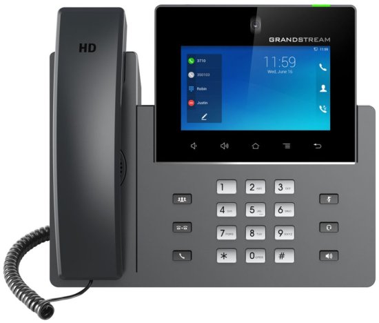 Grandstream GXV3450 Telefon VoIP, 16x SIP, 5-palčni barvni zaslon na dotik, 2x Gbps RJ45, PoE, DualBand WiFi, BT. USB