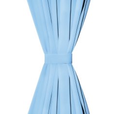Vidaxl Zavese iz mikro satena 2 kosa z zankami 140x225 cm turkizne