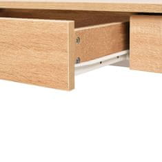 Vidaxl Pisalna miza 110x55x75 cm barva hrasta in bela