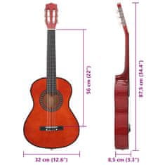 Vidaxl Klasična kitara 8-delni začetniški komplet 1/2 34"