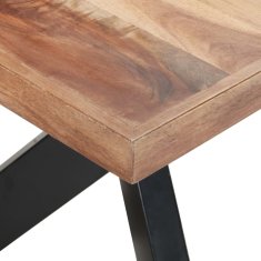 Vidaxl Jedilna miza 180x90x75 cm trden les z medenim zaključkom