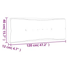 Vidaxl Blazina za kavč iz palet siv karo vzorec 120x40x12 cm