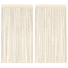 Vidaxl Zavese iz nitk 2 kosa 100x250 cm kremne barve