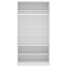 Vidaxl Garderobna omara bela 100x50x200 cm iverna plošča