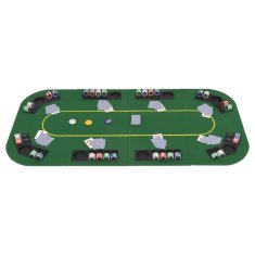 Vidaxl Zložljivo poker namizje za 8 igralcev pravokotno zeleno