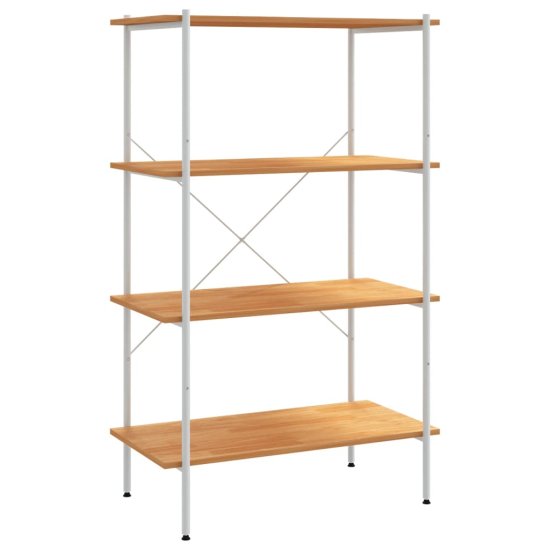 Vidaxl 4-nadstropni regal s policami bel in hrast 80x40x130 cm
