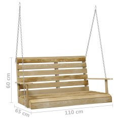 Vidaxl Gugalna klop 110 cm impregnirana borovina