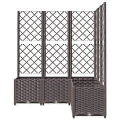 Vidaxl Cvetlično korito z oporno mrežo rjavo 120x120x136 cm PP