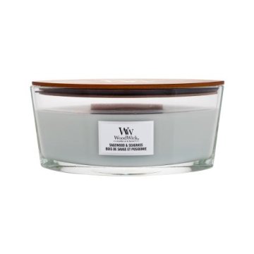 Woodwick Sagewood & Seagrass dišeča svečka