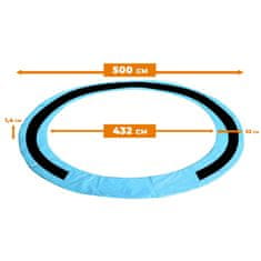 Aga Pokrivalo za vzmeti za trampolin EXCLUSIVE 500 cm Svetlo modra/Črna