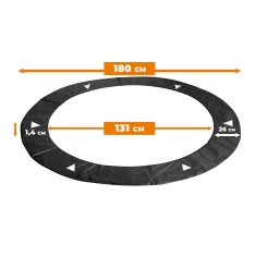 Aga Pokrivalo za vzmeti za trampolin SPORT EXCLUSIVE 180 cm Črna