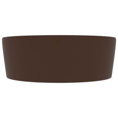 Vidaxl Razkošen umivalnik mat temno rjav 36x13 cm keramičen