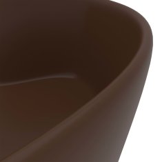 Vidaxl Razkošen umivalnik mat temno rjav 36x13 cm keramičen