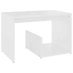 Vidaxl Stranska mizica bela 59x36x38 cm iverna plošča