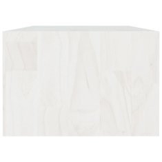 Vidaxl Klubska mizica bela 110x50x34 cm trdna borovina