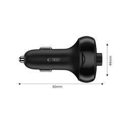 Tech-protect CC06 Bluetooth FM Transmitter avto polnilec 2x USB / USB-C 72W, črna