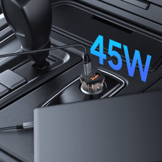 Tech-protect CC01 avto polnilec USB / USB-C 45W PD QC, črna