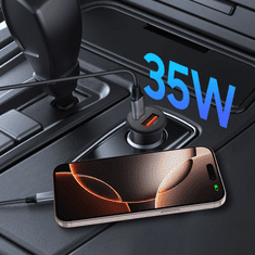 Tech-protect CC02 avto polnilec USB / USB-C 35W PD QC, črna