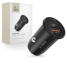 Tech-protect CC02 avto polnilec USB / USB-C 35W PD QC, črna