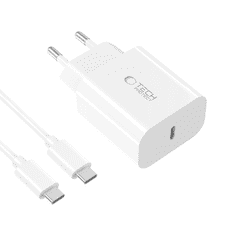 Tech-protect NC20W polnilnik USB-C PD 20W + kabel USB-C, bela