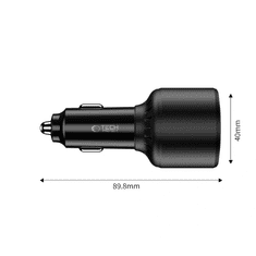 Tech-protect CC04 avto polnilec USB / 2x USB-C 175W PD, črna