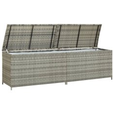 Vidaxl Vrtna škatla za shranjevanje poli ratan 200x50x60 cm siva